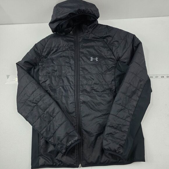 Under Armour active hybrid Storm Hooded Jacket Black Loose Fit Small 1378503 - Picture 1 of 11